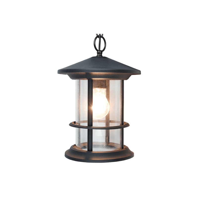DH-4612S(02#) Outdoor Hanging Lantern Light Fixture, Exterior Pendant Porch Light With Seed Glass Shade