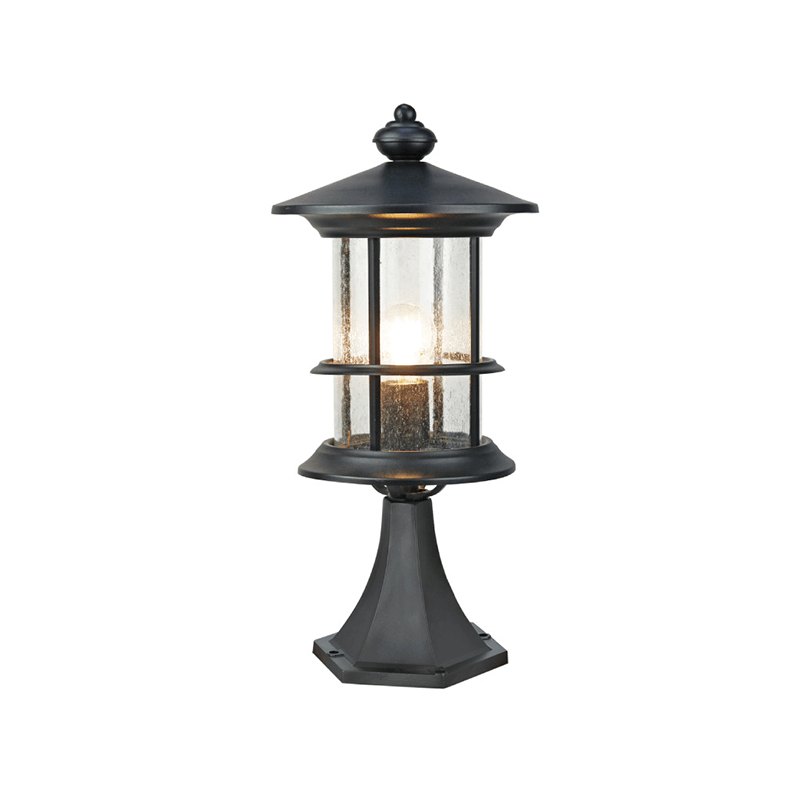 DH-4613M(02#) Outdoor Post Light With Pier Mount Base and Seed Glass Shade