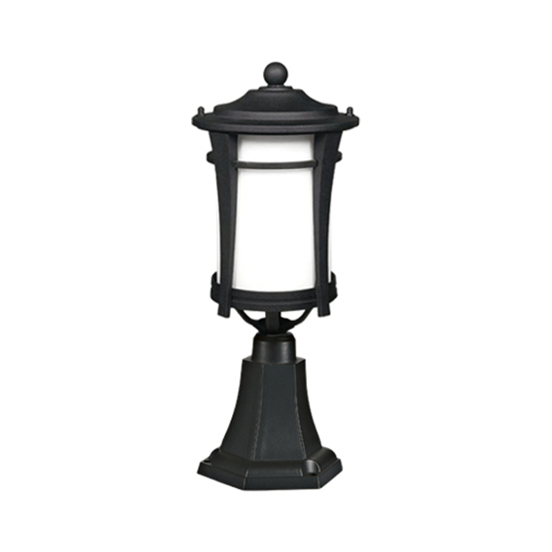 DH-4633(02#) Outdoor Post Light With Pier Mount Base and Opal Glass Shade