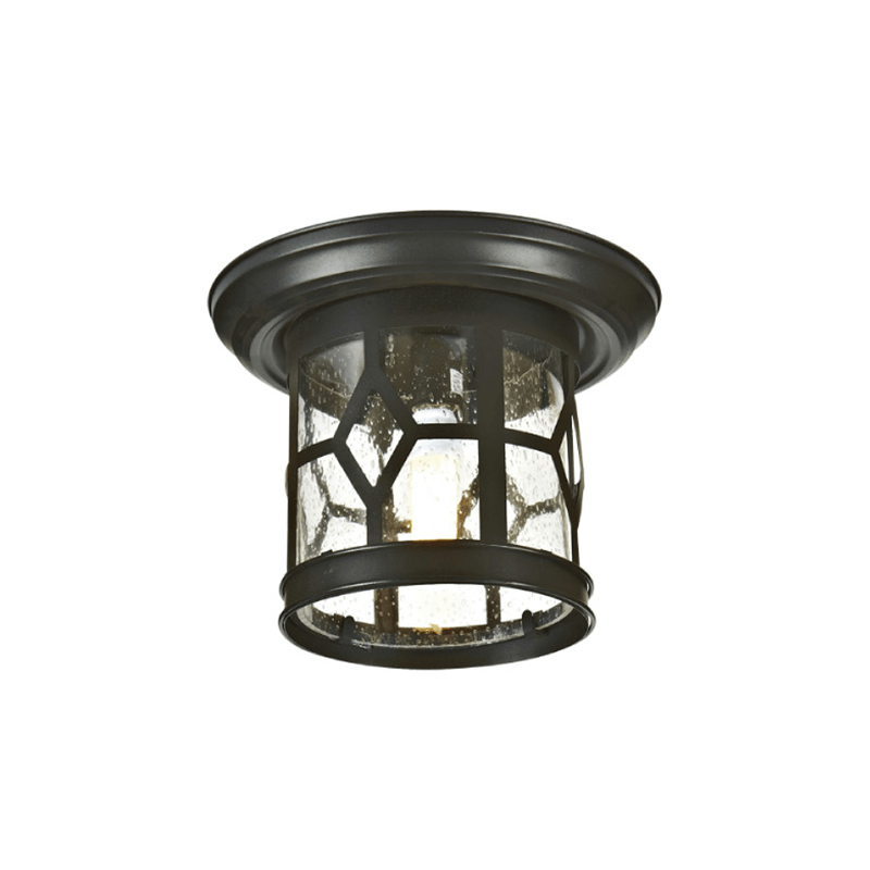 DH-7004(02#) Outdoor Flush Mount Ceiling Light Exterior Ceiling With Seedy Glass